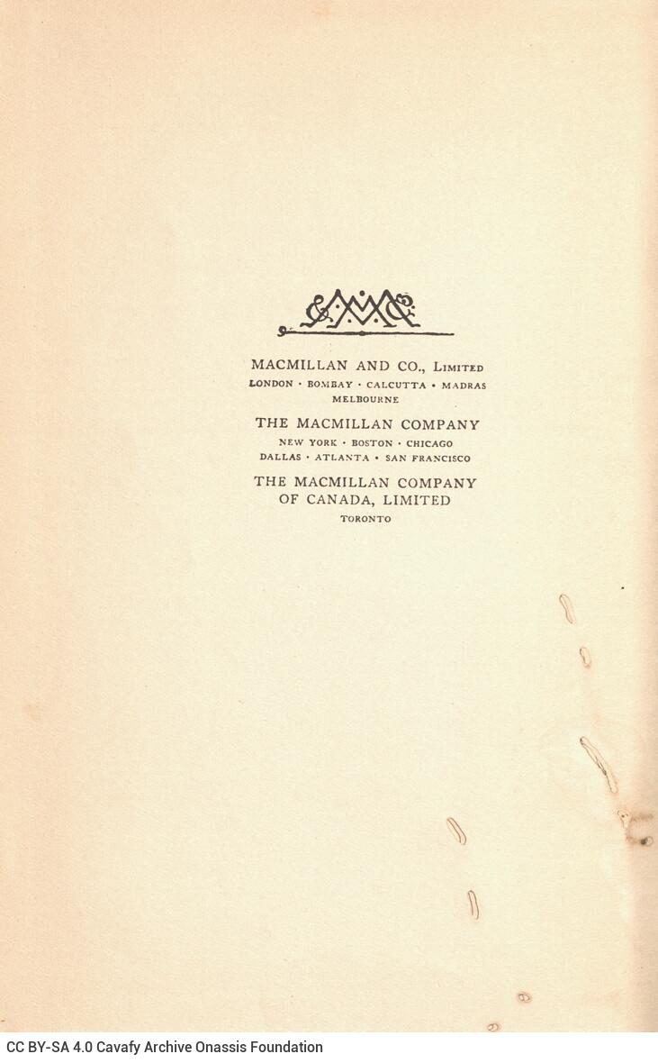 20,5 x 13,5 εκ. 4 σ. χ.α. + XI σ. + 251 σ. + 4 σ. παραρτήματος + 2 σ. χ.α., όπου στο verso το